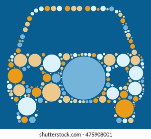 car shape vector design by color point