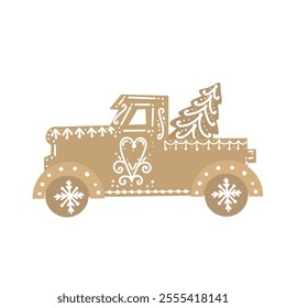 car shaped cookie, vector illustration
