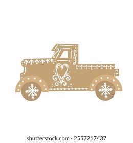 car shaped cookie, vector illustration