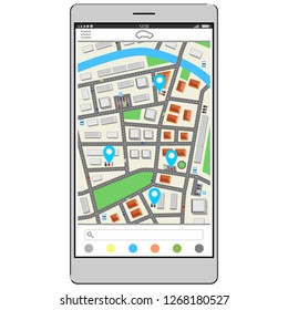 Car sharing app with map in the smartphone