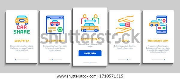 Car Sharing\
Business Onboarding Mobile App Page Screen Vector. Car Share Deal\
And Agreement, Web Site And Phone Application, Key And Driver\
License Color Contour\
Illustrations