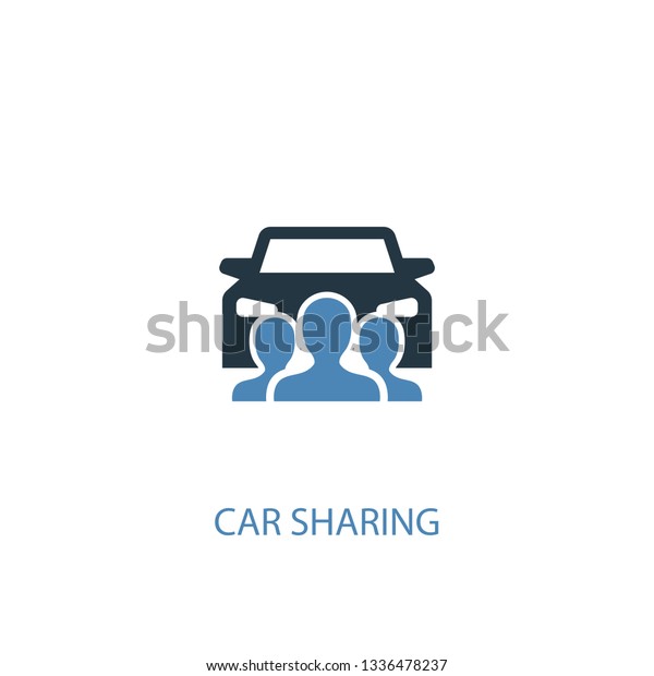 car sharing concept 2 colored icon. Simple blue\
element illustration. car sharing concept symbol design. Can be\
used for web and mobile\
UI/UX