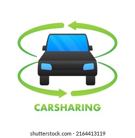 Car sharing concept. Carsharing vector icon on white background. lIllustration for mobile app design. Flat vector illustration
