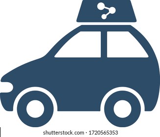 Concepto de uso compartido de automóviles. Compartiendo símbolo de viaje. Diseño de icono plano.