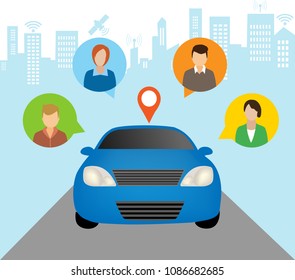 Car Sharing Concept.Social travel concept