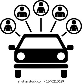 Car Sharing Icon Carpool Community Icon Stock Vector (Royalty Free ...