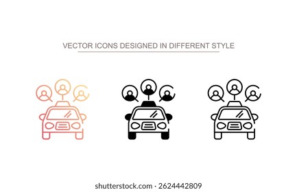 Coche que comparte el diseño del icono con el fondo blanco