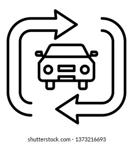 Car sharing icon. Outline car sharing vector icon for web design isolated on white background