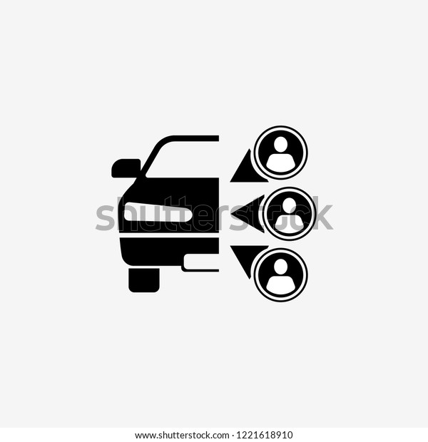 Car sharing icon. Car sharing symbol. Flat\
design. Stock - Vector\
illustration