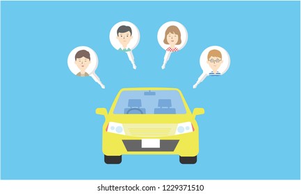 Car sharing image,vector illustration