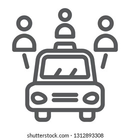 Car Sharing Line Icon Auto People Stock Vector (Royalty Free ...