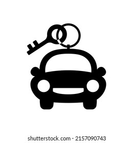 Car Sharing Logo. Rent A Car Service Carpool Icon. Black Vector Icon Isolated On White Background