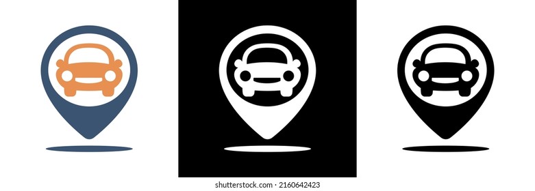 Car Sharing Logo. Rent A Car Service Icon. Carpool Icon Isolated