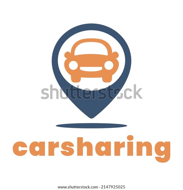 Car sharing logo. Rent a car\
service icon. Carpool icon. Vector icon isolated on white\
background