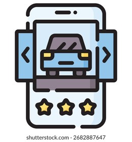 Coche que comparte el icono moderno del Vector – Plantilla mínima del símbolo de la ilustración para el diseño móvil del UI del App del Web