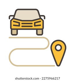 Car Sharing Ride vector Route concept colored icon or design element