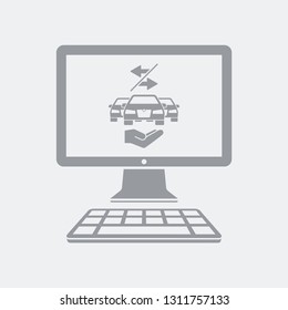 Car sharing service on computer desktop