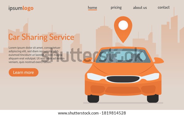 Car sharing service or online\
transportation concept.\
Vector\
Illustration.