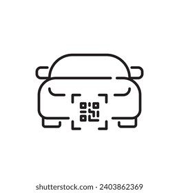Autovermietung. Kennnummer des QR-Codes des Fahrzeugs. Pixel perfekt, bearbeitbarer Hub