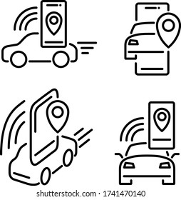 Car sharing. Taxi call application. Travel by car. Get directions.