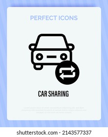 Car sharing thin line icon. Symbol of transport exchanging. Vector illustration.