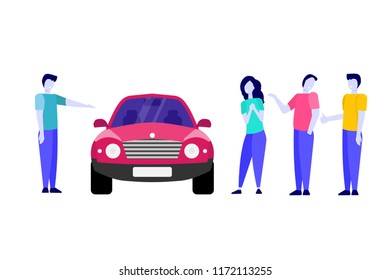 Car Sharing, Transport renting service concept. Vector illustration.