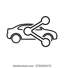 Car sharing and transportation concept with link symbol on a vehicle