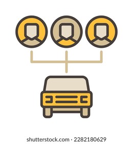 Car Sharing vector Car with People concept colored icon or symbol 