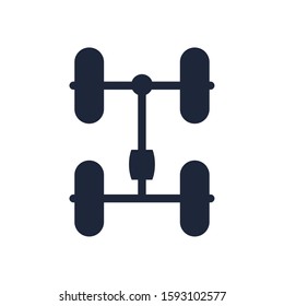 car shassis and wheels assembly piece flat icon vector illustration design