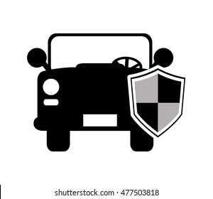car and shield icon
