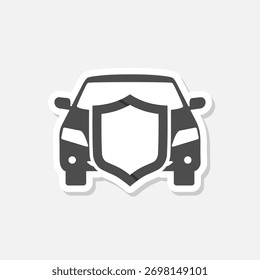 Autoschild-Symbol-Aufkleber einzeln auf grauem Hintergrund