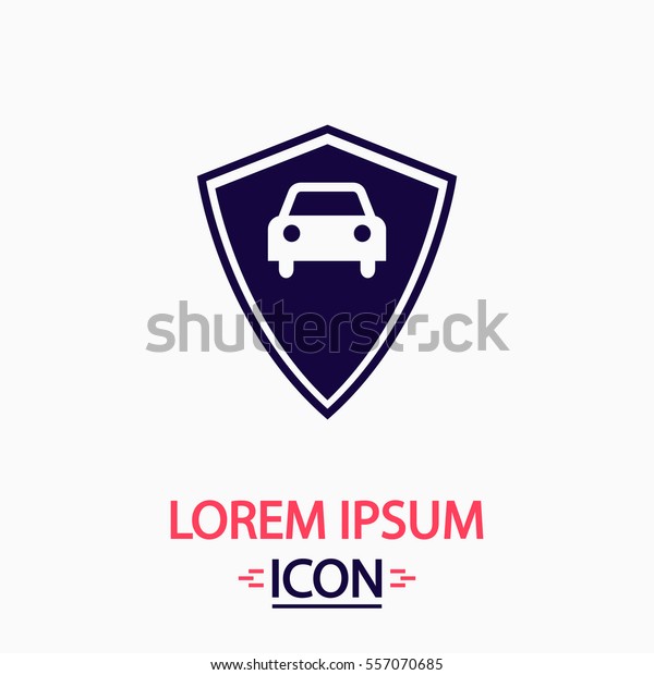 Car shield Icon Vector. Flat simple\
pictogram on white background. Illustration\
symbol