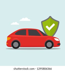 Car shield icon. Vector illustration for insurance service.