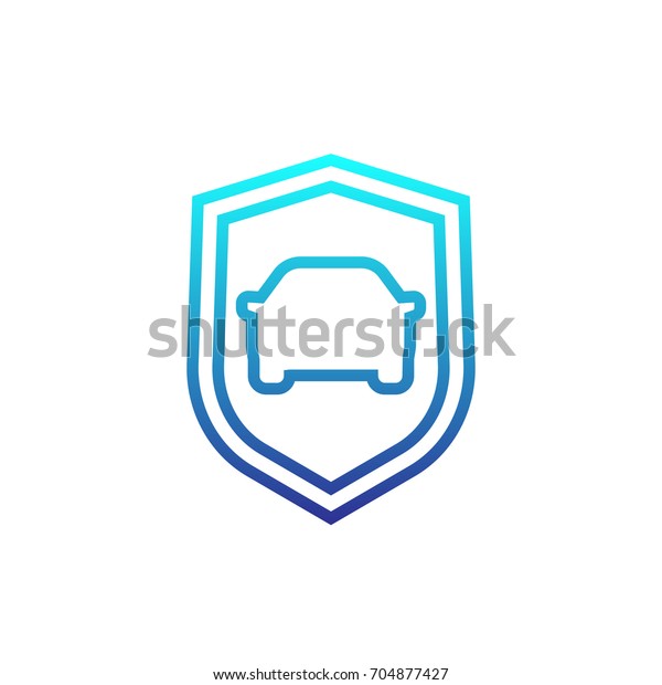 car and shield linear\
icon