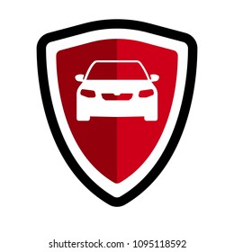Car and Shield Logo concept 