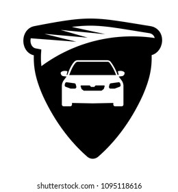 Car and Shield Logo concept 