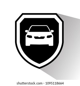 Car and Shield Logo concept 