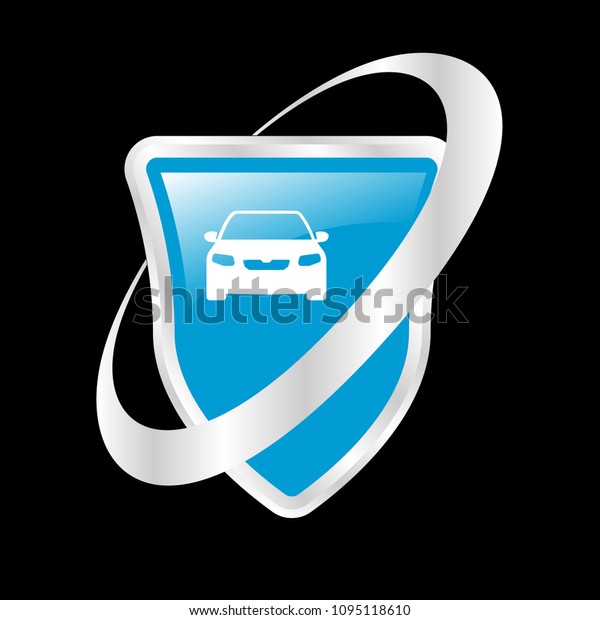 Car and Shield Logo concept
