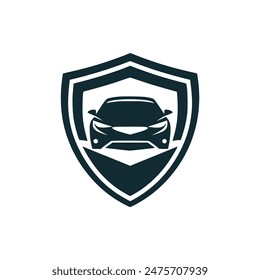 car shield protection insurance company logo vector illustration template design