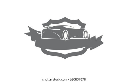 Car Shield Ribbon Logo