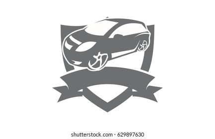 Car Shield Ribbon Logo
