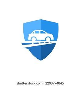 car and shield vector stock illustration
