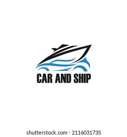 Car And Ship Dealership Industry Logo Design Illustration