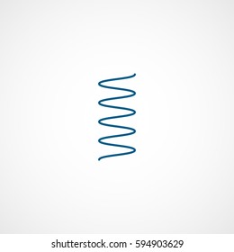 Car Shock Absorber Blue Line Icon On White Background