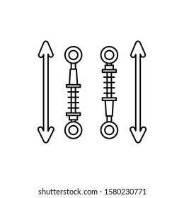 car, shock absorber, damper line icon on white background