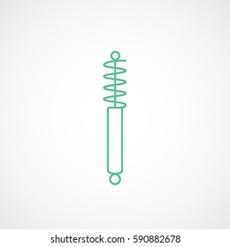 Car Shock Absorber Green Line Icon On White Background