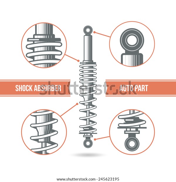 Car shock absorber icon. Color print on a\
white background