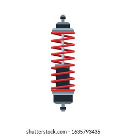 car shock absorber icon over white background, flat design, vector illustration