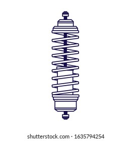 car shock absorber icon over white background, flat design, vector illustration