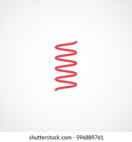 Car Shock Absorber Red Flat Icon On White Background
